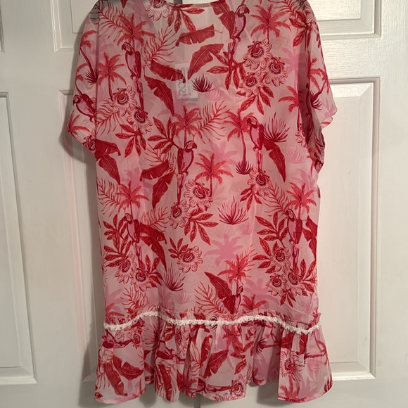 Pink tropical patterned coverup - Picture 4 of 5